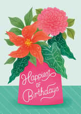 Pretty Birthday Card - with a vase full of flowers created by Ricicle Cards