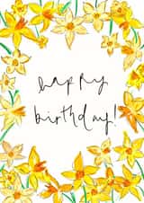 Pretty Birthday Card - Daffodil - Bright Yellow created by Bellynam Studio