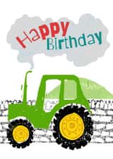 Cute Green Tractor Birthday Card - Tractor Lover created by Emma Lottey