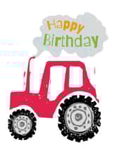 Cute Red Tractor Birthday Card - Tractor Lover created by Emma Lottey