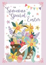 Pretty flower basket Easter Card - for Someone Special at Easter created by IC&G
