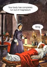 Funny Vintage Marie Curie Nurse Doctor card - Magnesium - Omg created by kissmekwik