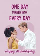 One Day Anniversary Card - Dexter and Emma - Every Day created by Silky Rose Design