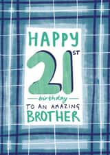 Classic 21st Birthday card - for Brother created by Juniper and Rose Studio