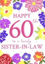 Floral 60th Birthday card - for Sister-in-law created by Juniper and Rose Studio