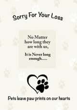 Pet Sympathy card - sorry for the loss of your fur friend created by Loui's Funky card Designs