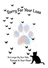 Cat Sympathy card, Cute Cat sympathy card for bereft cat owner created by Loui's Funky card Designs