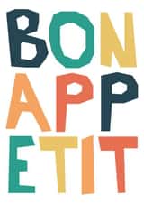 Typography Just because Card - Bon Appetit created by Really Friendly Prints