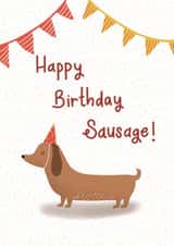 Cute Birthday card for sausage dog lovers! created by Hayley Warhurst Design