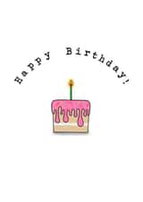 Birthday Cake With Candle Birthday Card. created by Amelie’s Dino Designs  