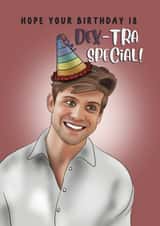 Cute Funny Birthday Card - TV One Day - Dex-tra Special Birthday created by I Draw Stuff 