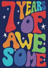 Fun 7th Birthday Card - 7 Years of Awesome created by Rebecca McConnachie