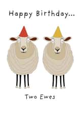 Funny Birthday Card - Punny Sheep wearing party hats created by Not at all Jack