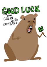 Cute Good Luck Card - Capybara created by Princifer