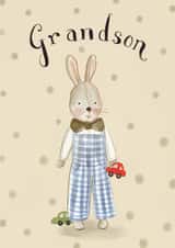 Grandson Bunny Card - Happy Birthday created by Love Lucy Illustration