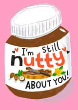 Punny Anniversary or Valentine card - Nutella jar - I'm Still Nutty About You! created by @AimeeStevens.Design