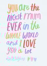 You Are The Nicest Mum Ever - Mother's Day - Love created by Nikki Miles