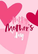 “Happy Mother’s Day” pink & red hearts cute, pretty card design created by Ciess Prints