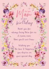Pretty Floral Frame Birthday Card - for Mam created by Rebecca Prinn
