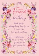 Pretty Floral Birthday Card - for Special Friend created by Rebecca Prinn