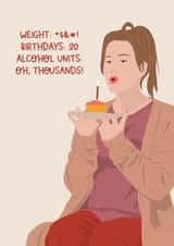 Funny 30th Birthday Card - Bridget Jones created by Jamie Lindsay