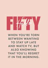 Funny 50th Birthday Card - Hello 50 created by Poppy Lane