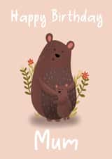 Cute Birthday Card - Mamma Bear Illustration - for Mum created by Hayley Warhurst Design