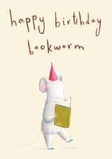 Cute Mouse Birthday Card - for the Bookworm in your Life created by Genevieve Aspinall