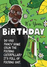 Colin the shiterpillar created by Gobble Goblin Cards