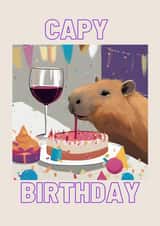 Capybara Birthday Card - Capy Birthday created by Hannah's Designs