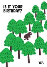 Funny Birthday Card - Do Bears Sh*t in the Woods created by Stoats & Weasels