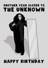 Happy Birthday Willy Wonka Experience Card - Another Year Closer To The Unknown created by Pink Peach Cards