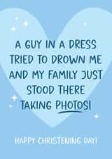 Funny Christening Card - for Baby Boy - Christening Day - From Family created by Tiger Feet Creations