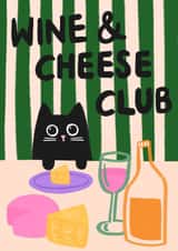 Cute Arty Card - Wine and Cheese Club created by The Paper Tail