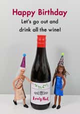 Funny Birthday Card - All the wine created by Bold & Bright Cards