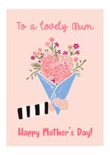 Cute Mother’s Day card stripy top with bunch of flowers created by Lily the Print
