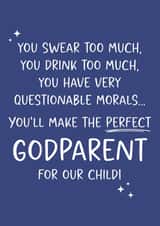 Funny Will You Be My Godparent Card – Humour Proposal Card - Christening created by Tiger Feet Creations
