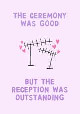 Funny Wedding Card - Reception Was Outstanding - Satellite created by Ginger Peach Design