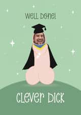 Personalised Graduation Photo Card created by Choo Choo - Naughty Graduation Photo Card - Clever Dick