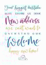 Funny new home card for friends created by Magpie Designs UK