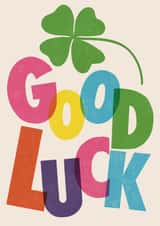 Pretty Good Luck Card - Colourful - Clover created by Rebecca McConnachie