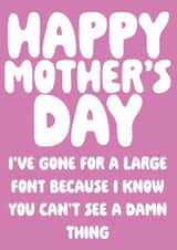 Happy Mother's Day - Funny Cheeky Card to Mum - Can't See Glasses created by SideHustleVibes
