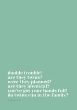 Funny New Baby Card - Twins - Hands Full created by Grange Farm Creative