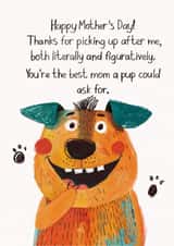 Warm Mother's Day Card for Dog Moms – Paw-fection Appreciation created by Kseniia Kudriavtseva