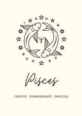 Pisces Horoscope Birthday Card or just because! created by Lola and Lily Prints