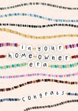 Cute New Home Card - Friendship Bracelet - Taylor Swift - Homeowner Era Pun created by Pink Sky Studios