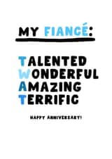 Funny Anniversary Card - For Fiance - Twat created by Pink Peach Cards