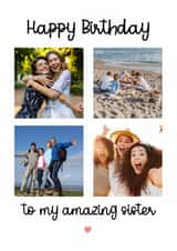 Personalised Birthday Photo Card created by @hollielonglanddesigns - Cute Birthday Photo Card - For Sister