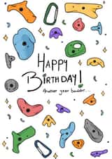 Cute Rock Climbing Happy Birthday Card - Bouldering Birthday created by Aweirdandwonderful🍄
