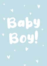 Cute baby card - baby boy - blue hearts. created by Hayley Warhurst Design